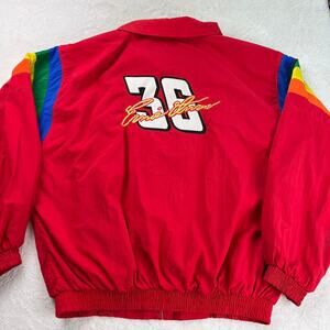 NASCAR Ernie Irvan 36 Vintage Skittles Racing rainbow Jacket men’s size XL USA